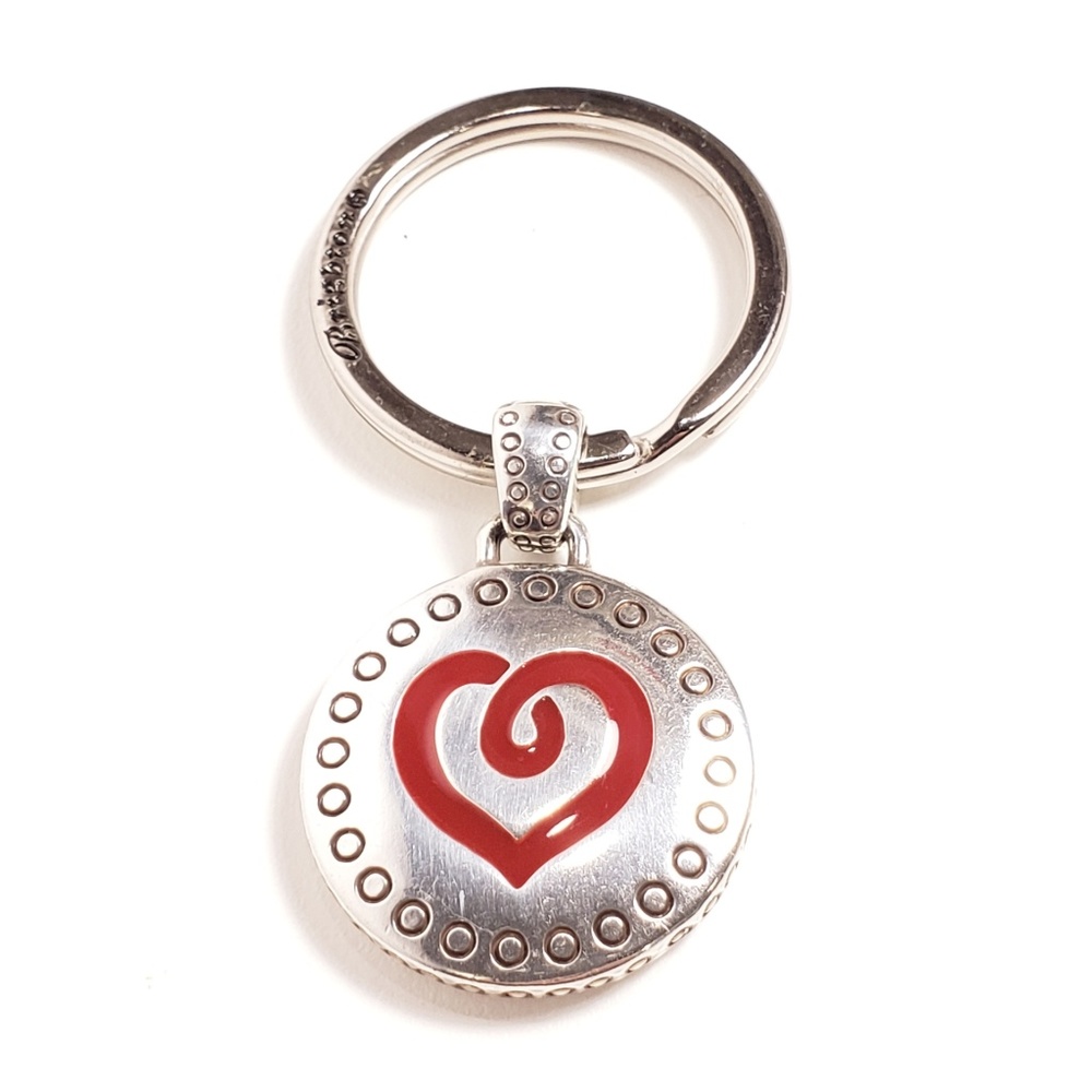 Brighton Silver, Red, Heart Keychain, key holder